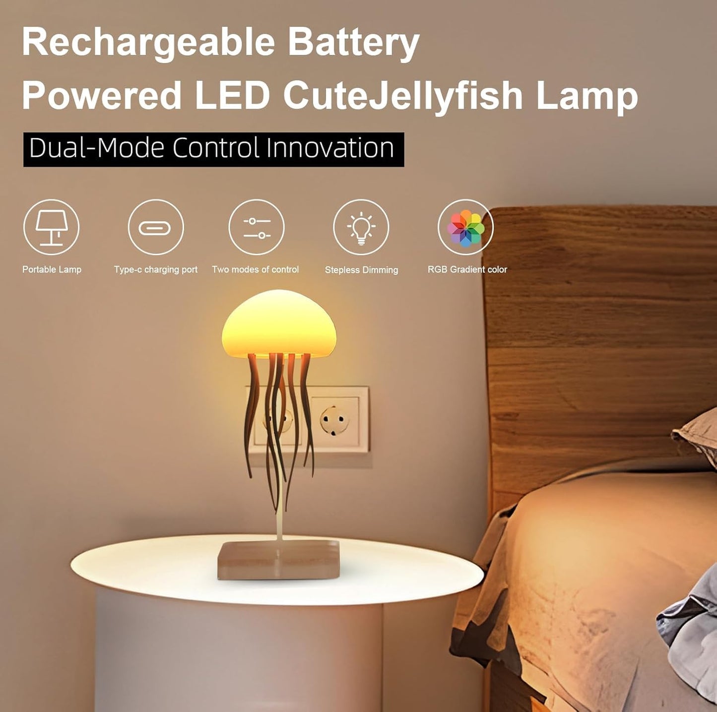 Jellyfish 🪼 LED Night Light – 7-Color Changing Lamp