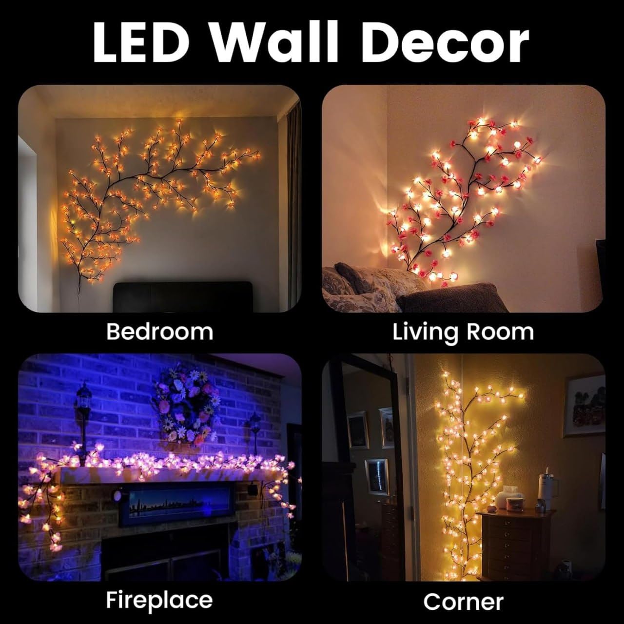 Cherry Blossom 🌸 LED Tree Branch Lights for Wall Decor